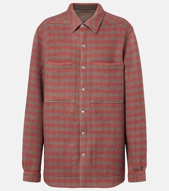 Checked virgin wool overshirt | Rick Owens