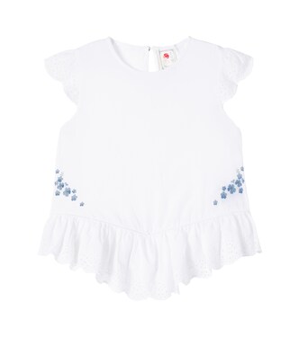 Floral ruffled cotton top | Konges Sløjd