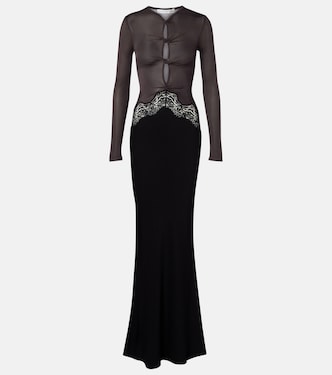 Cutout lace-trimmed maxi dress | Christopher Esber