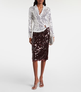 Opaline sequined midi skirt | Christopher Esber