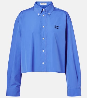 Cropped-Hemd aus Baumwollpopeline | Miu Miu