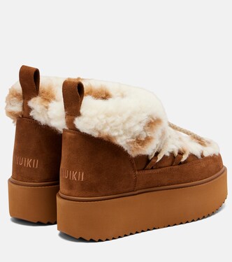 Schneestiefel Teddy Platform aus Veloursleder | Inuikii