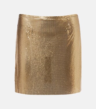 Minirock aus Metallic-Mesh | Rabanne