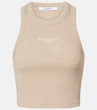 Logo cropped cotton jersey tank top | Givenchy