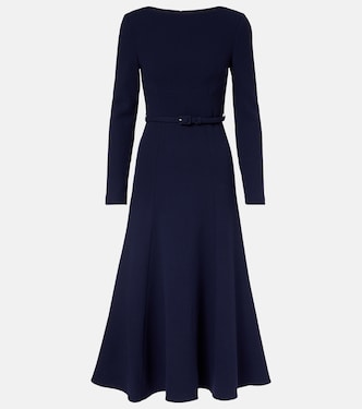 Belted wool crêpe midi dress | Roland Mouret
