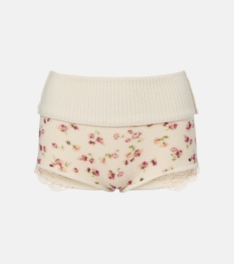 Floral wool, silk, and cashmere shorts | Magda Butrym