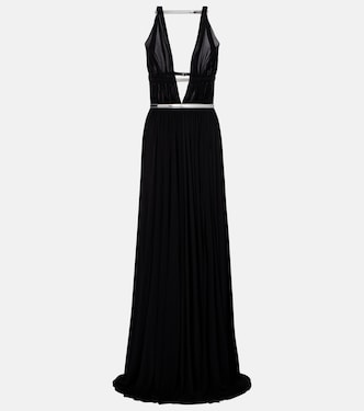 Robe mit Lederbesatz | Alaïa