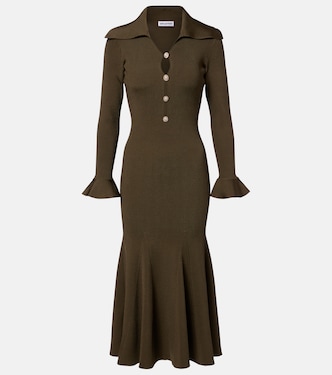 Ribbed-knit midi dress | Self-Portrait