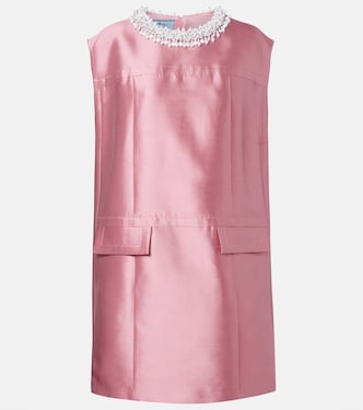 Embellished wool and silk minidress | Prada
