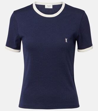 Ribbed-knit cotton jersey T-shirt | Saint Laurent