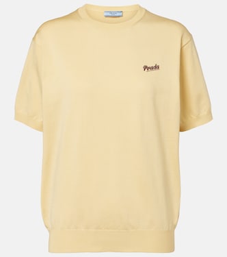 Logo silk-blend top | Prada