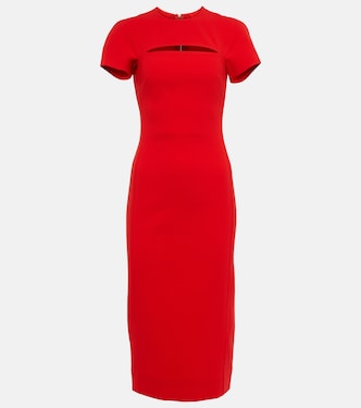 Abito midi Peekaboo in crêpe | Victoria Beckham