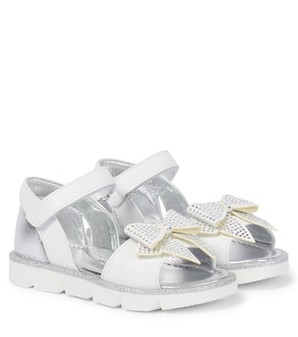 Sandalias de piel con lazo | Monnalisa