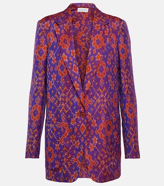 Printed single-breasted silk blazer | Dries Van Noten