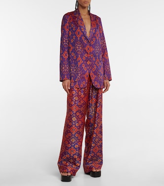 Printed single-breasted silk blazer | Dries Van Noten