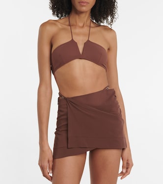 Asymmetric wrap miniskirt | Nensi Dojaka
