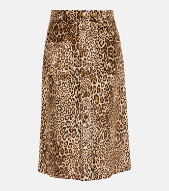 Leopard-print velvet midi skirt | Etro