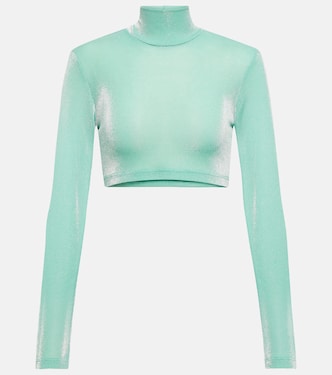 Metallic turtleneck crop top | Rotate