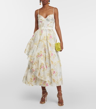 Alani linen and silk-blend midi dress | Erdem