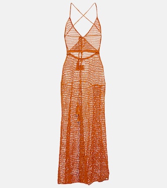 Vestido largo en punto calado de algodón | Anna Kosturova