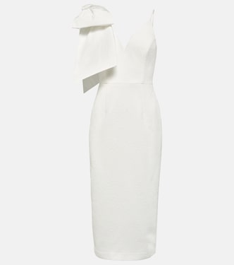 Bow-trimmed crêpe midi dress | Rebecca Vallance