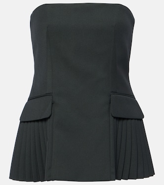 Vita off-shoulder wool-blend bustier top | Simkhai