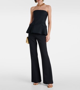 Vita off-shoulder wool-blend bustier top | Simkhai