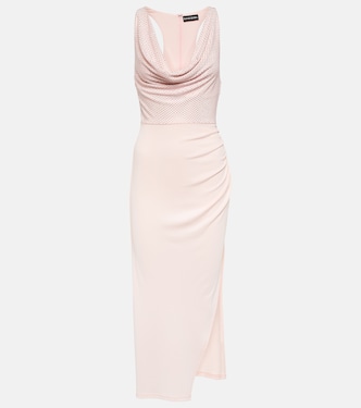 Vestido midi con cuello alto y cristales | David Koma