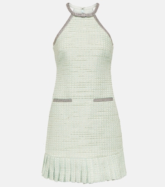 Crystal-embellished bouclé minidress | Self-Portrait