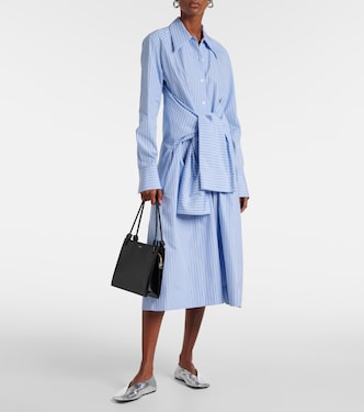 Abito chemisier in cotone a righe | Jil Sander