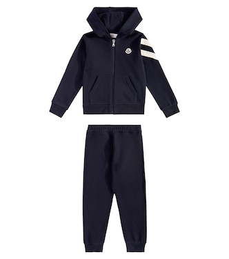 Logo cotton fleece hoodie and sweatpants set | Moncler Enfant