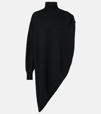 Jersey asimétrico de lana con capa | Alaïa