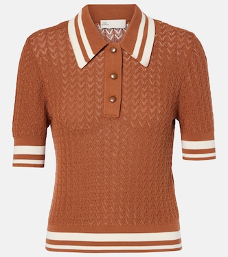Polo de pointelle de algodón | Tory Burch