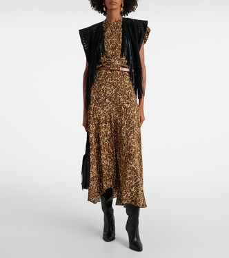 Sakura leopard-print silk-blend midi skirt | Isabel Marant