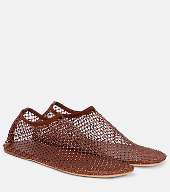 Minette crystal-embellished mesh flats | Christopher Esber