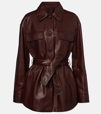 Chaqueta de piel con cinturón | Brunello Cucinelli
