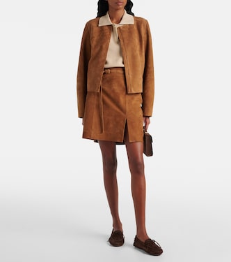 Cropped-Jacke aus Veloursleder | Vince