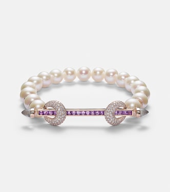 Pulsera de oro rosa de 18 ct con chakras y piedras preciosas | Ananya