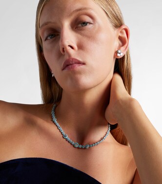 Polka Dots 18kt white gold and enamel necklace with diamonds | Kamyen