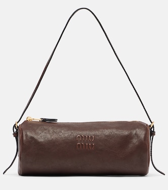 Logo leather shoulder bag | Miu Miu