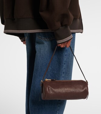 Logo leather shoulder bag | Miu Miu