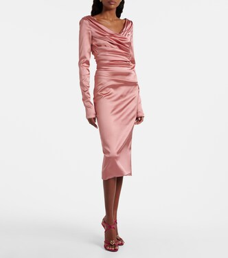 Draped satin midi dress | Dolce&Gabbana