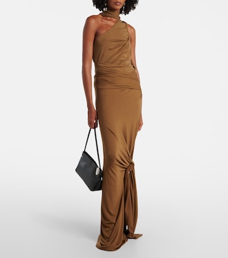 Asymmetric draped jersey maxi skirt | Entire Studios