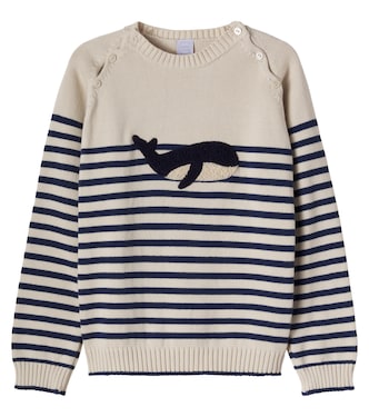 Intarsia striped cotton sweater | Pepa London