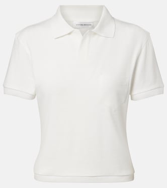 Cotton and linen polo shirt | Victoria Beckham