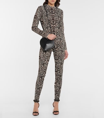 Combi-pantalon en jacquard à motif léopard | Alaïa