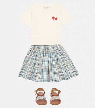 Nouméa checked cotton skirt | Bonpoint