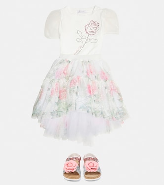 Jupe en tulle à fleurs | Monnalisa