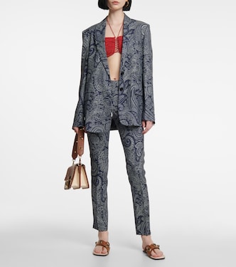 Pantaloni slim a vita alta con stampa paisley | Etro
