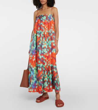 Robe longue Heather imprimée en soie | Asceno